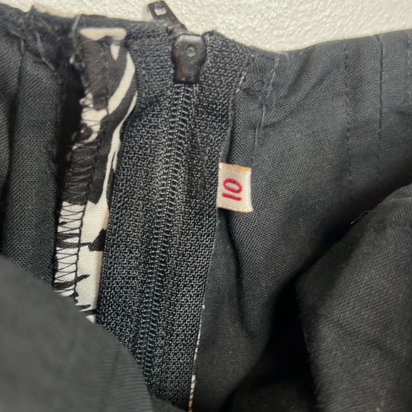 VINTAGE strapless dress/gown black and white floral print size 10 - Picture 6 of 6